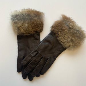Fownes Brothers - Genuine Leather and Fur Trim Gloves - Touchscreen Gloves